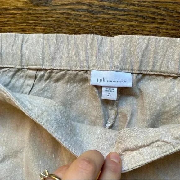 J. Jill ankle pants linen stretch medium tall beige pull on - Picture 4 of 12